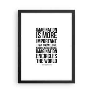 Affiche dans un cadre noir - Poster - Einstein sur le pouvoir de l'imagination - 30x40 cm