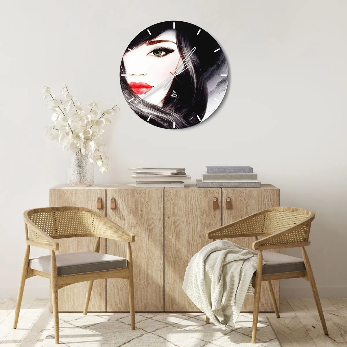 Horloge murale - Pendule murale - Aspect saphir - 40x40 cm