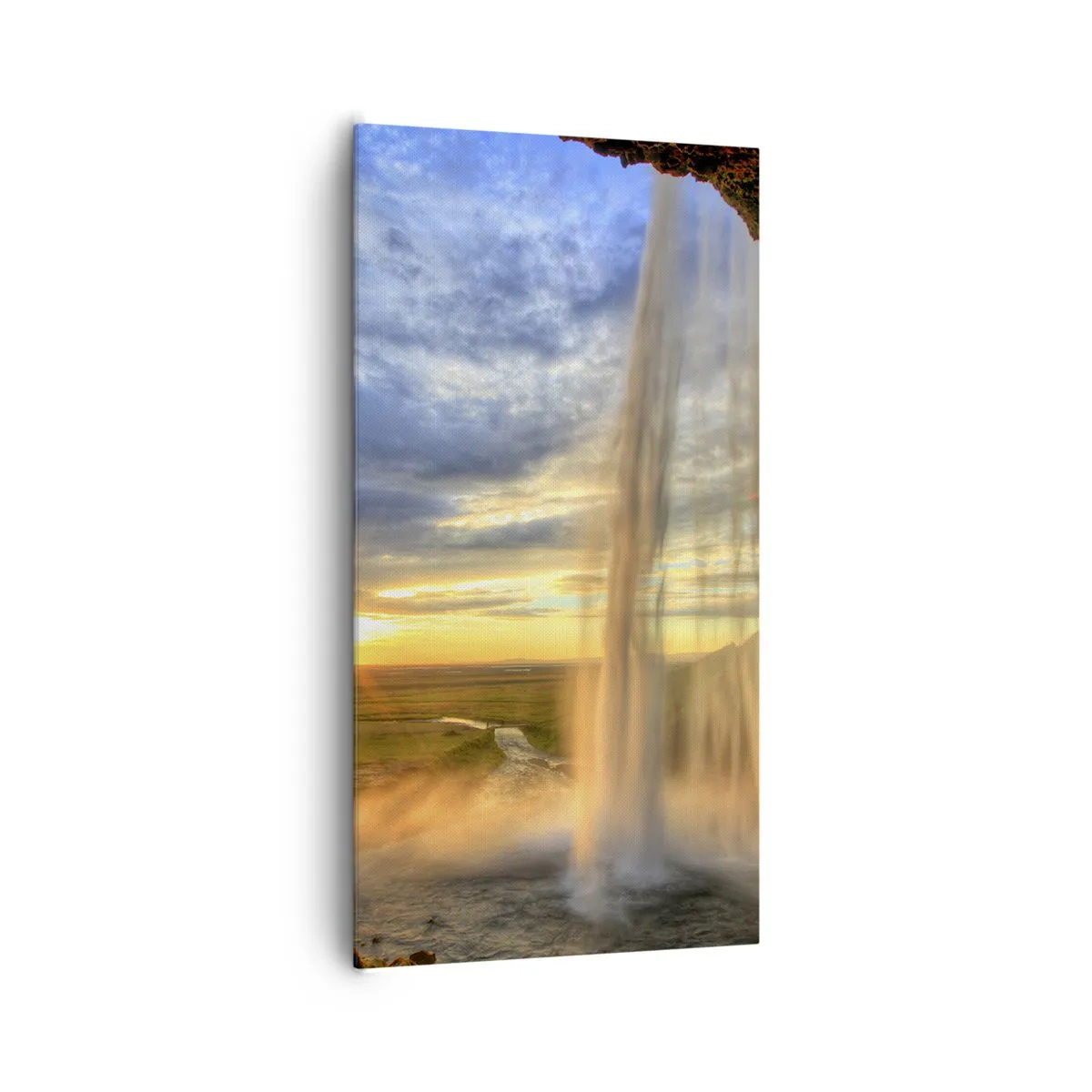 Impression sur toile - Image sur toile - Le monde derrière un voile de gouttes - 65x120 cm