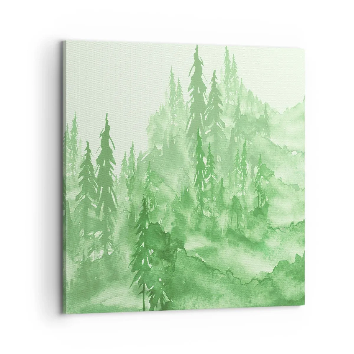 Impression sur toile - Image sur toile - Flou de brouillard vert - 60x60 cm