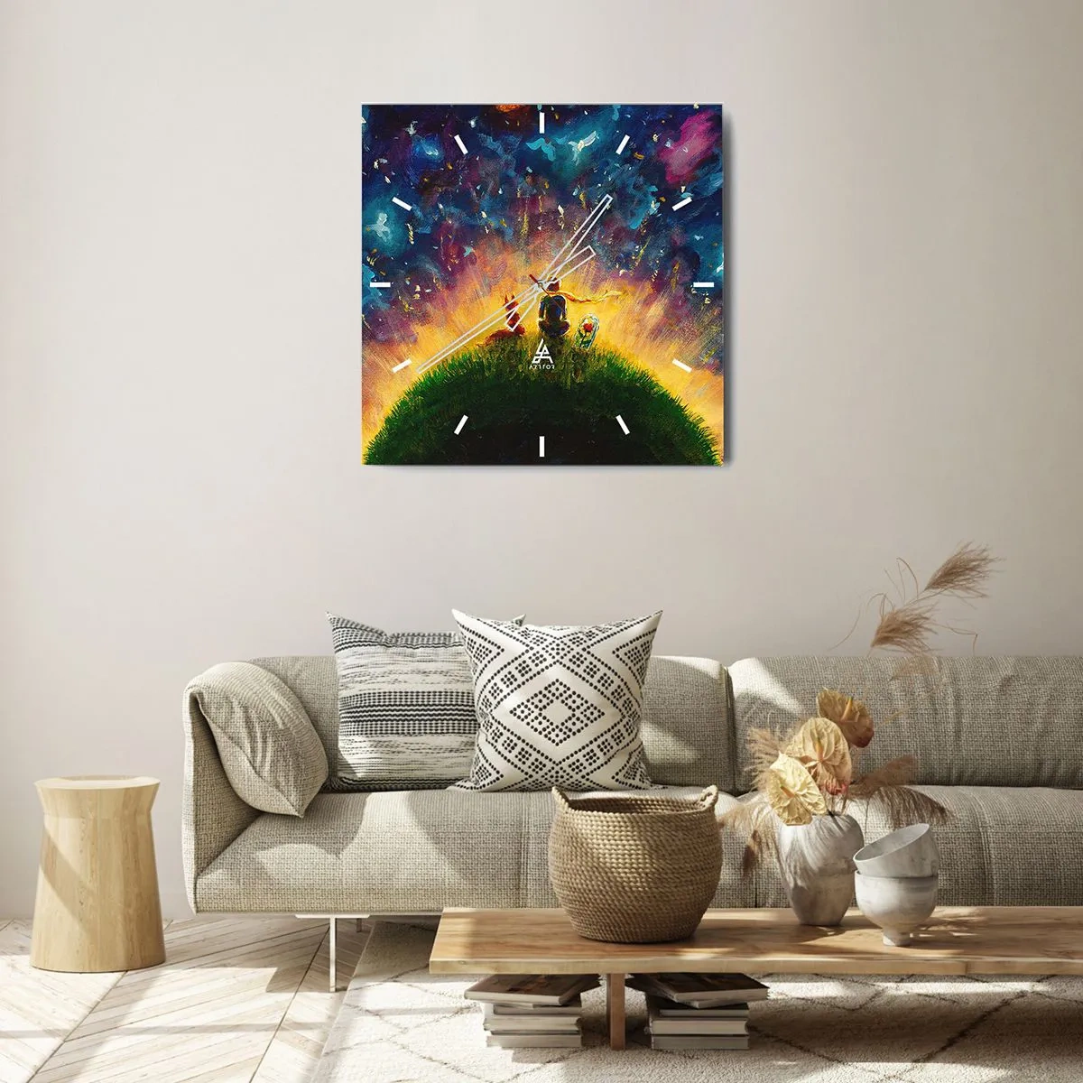 Horloge murale - Pendule murale - Amour et amitié - le monde entier - 40x40 cm