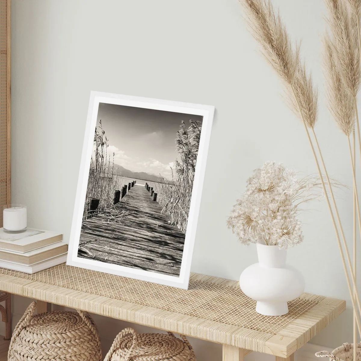 Affiche dans un cadre blanc - Poster - Dans le calme de l'herbe - 30x40 cm