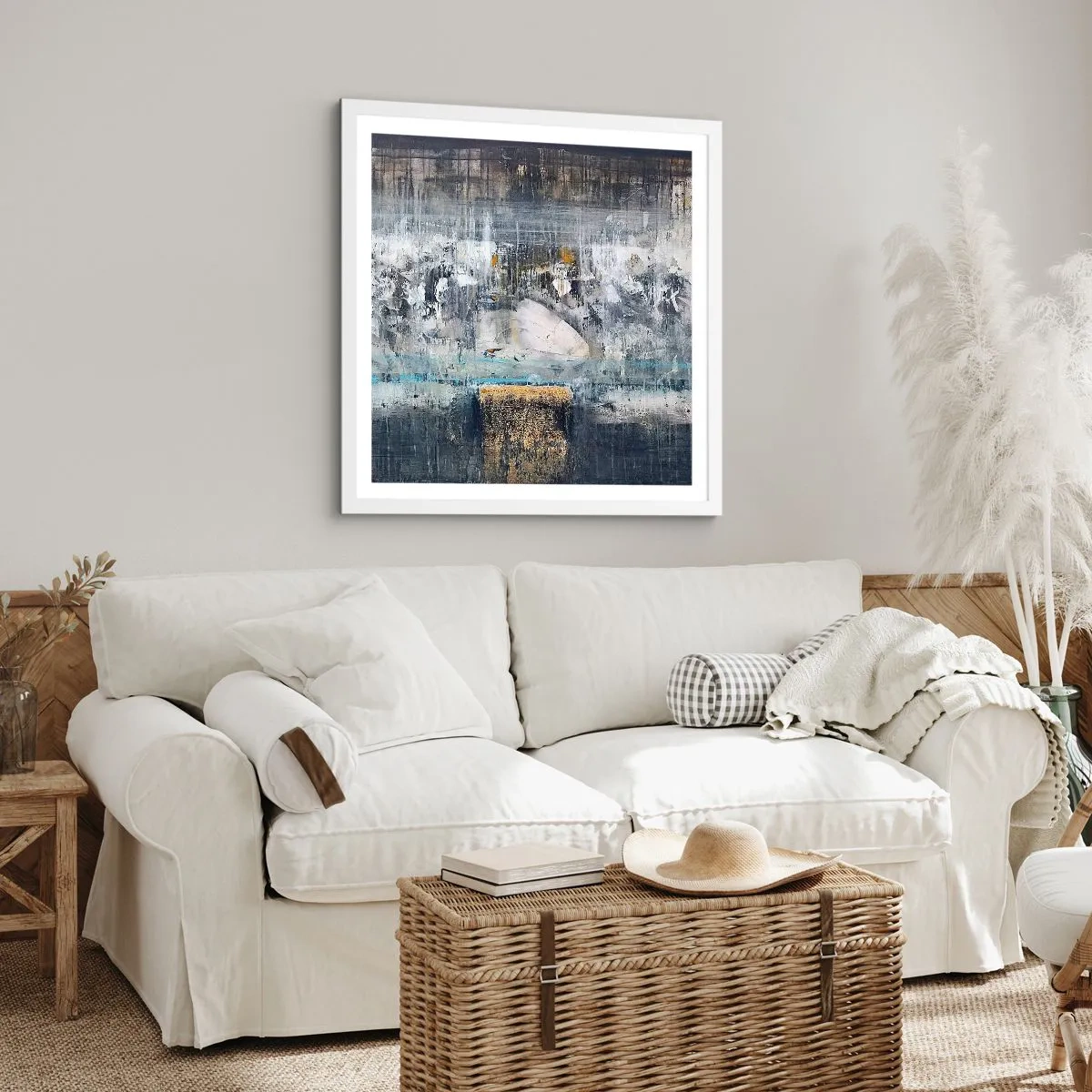 Affiche dans un cadre blanc - Poster - Comme sur la glace, comme après décembre - 40x40 cm
