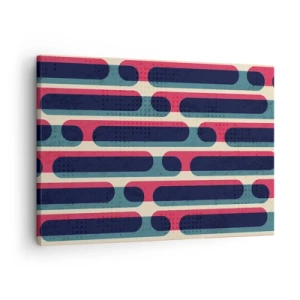 Impression sur toile - Image sur toile - Motif géométrique rétro aux couleurs pastel - 70x50cm - En profondeur et sur l'avant - Décoration murale moderne pour le salon et la chambre ARTTOR