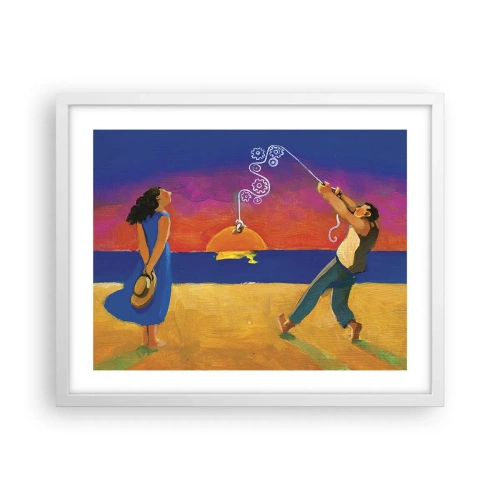 Affiche dans un cadre blanc - Poster - Plus qu'une étoile dans le ciel - 50x40 cm