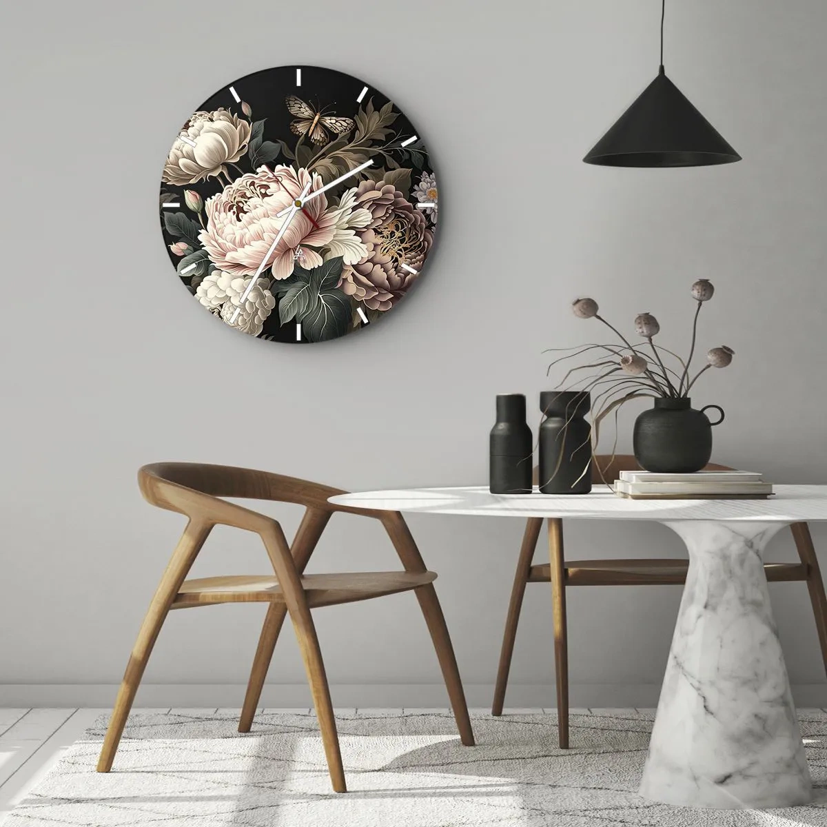 Horloge murale - Pendule murale - De style baroque - 30x30 cm