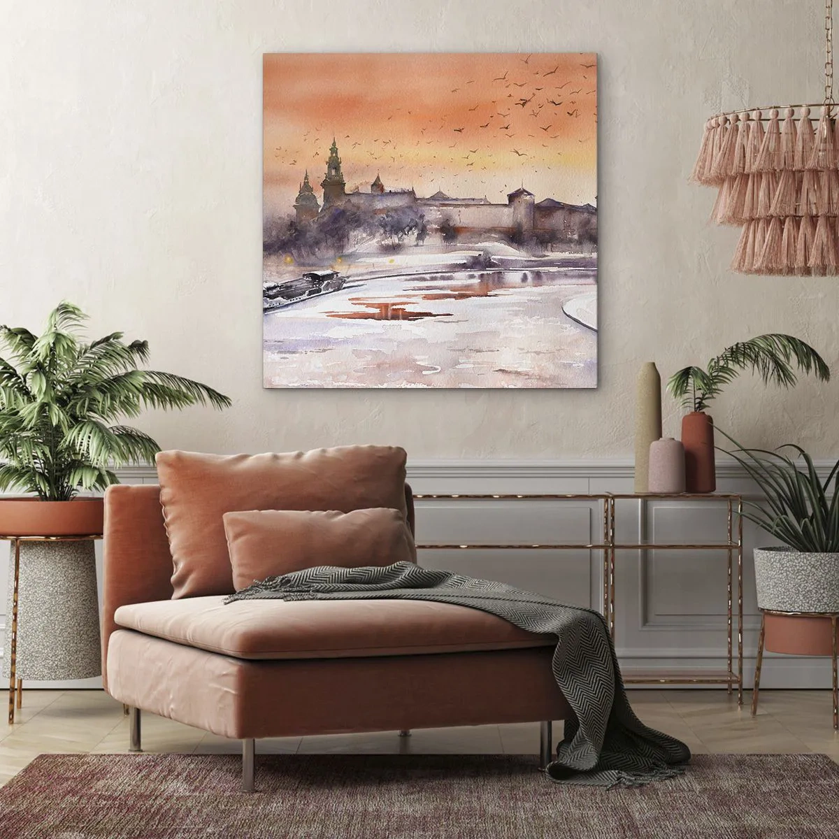 Impression sur toile - Image sur toile - Coucher de soleil royal - 50x50 cm