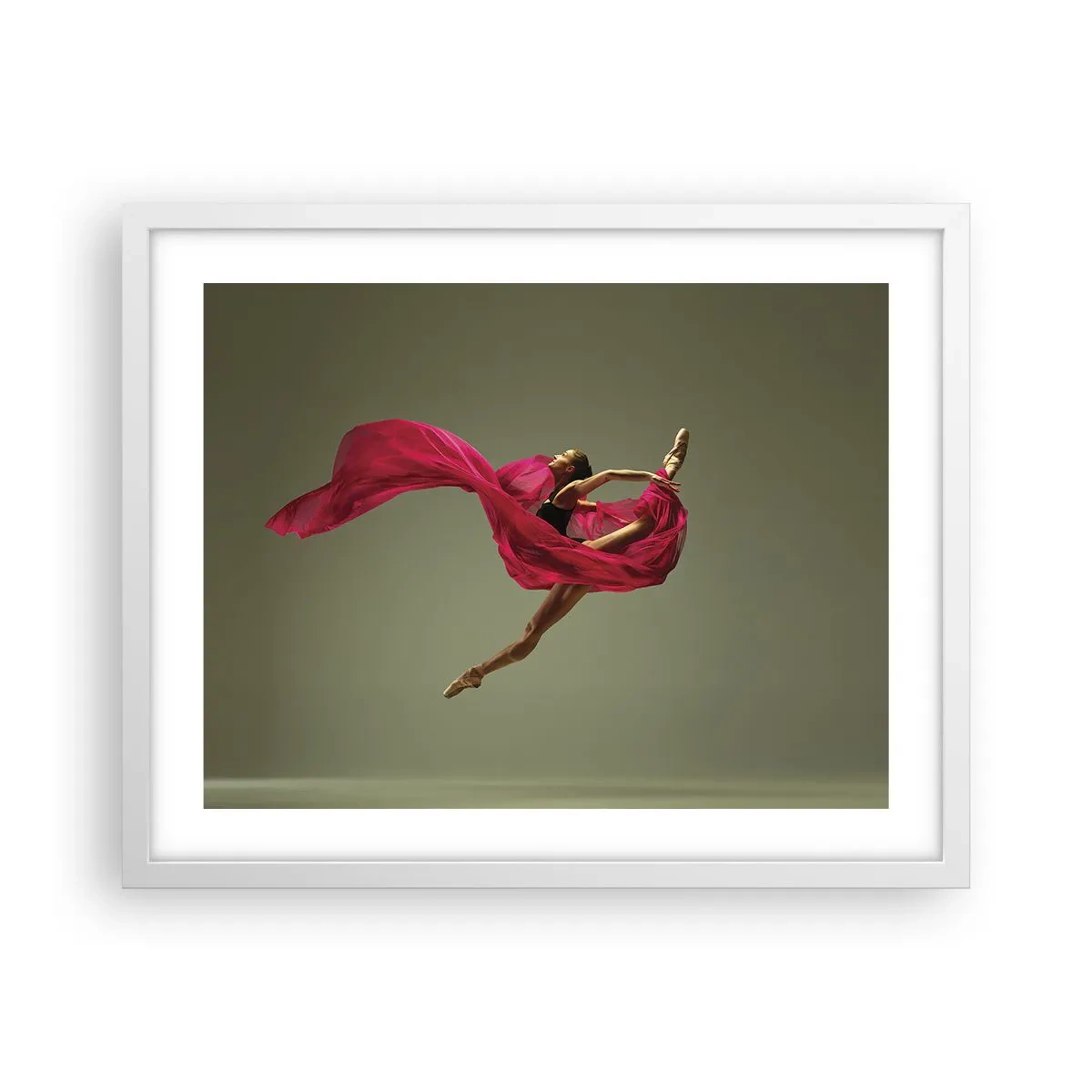 Affiche dans un cadre blanc - Poster - Flamme dansante - 50x40 cm