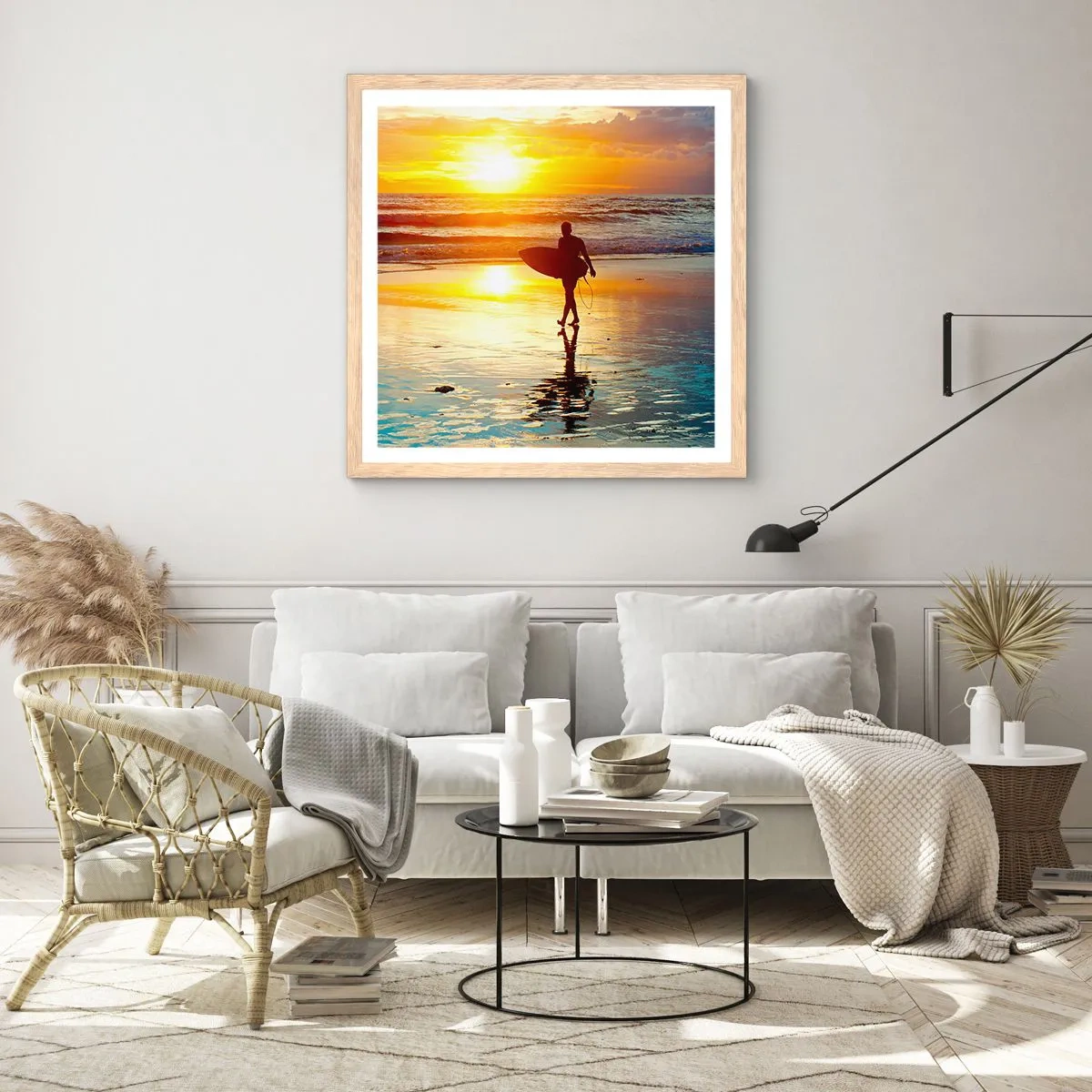 Affiche dans un chêne clair - Poster - Le retour du guerrier - 30x30 cm