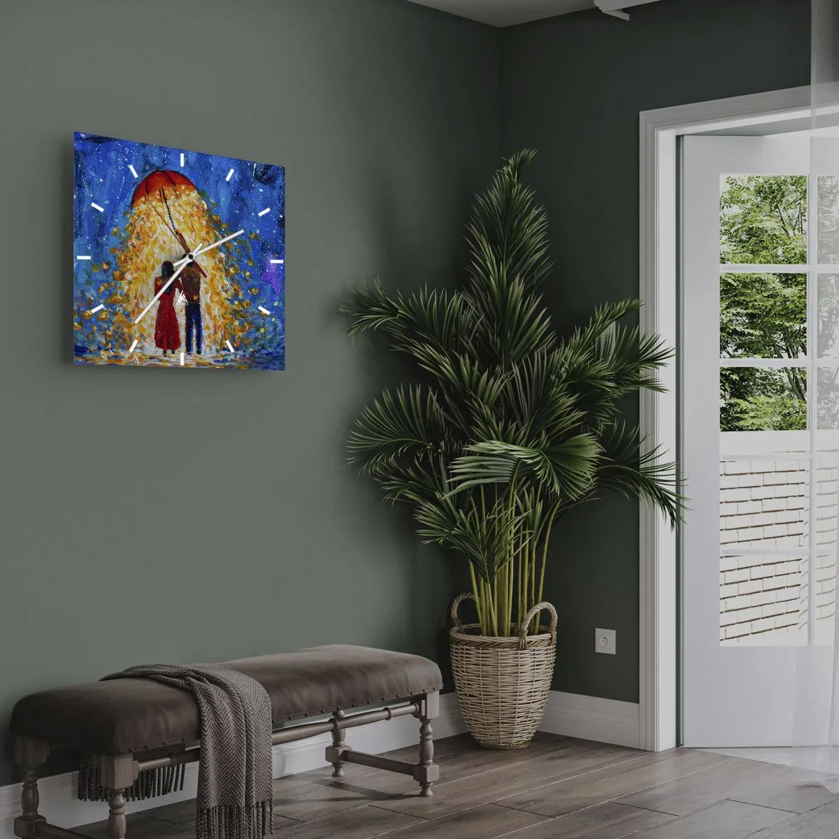 Horloge murale - Pendule murale - La magie d'une soirée pluvieuse ? - 30x30 cm