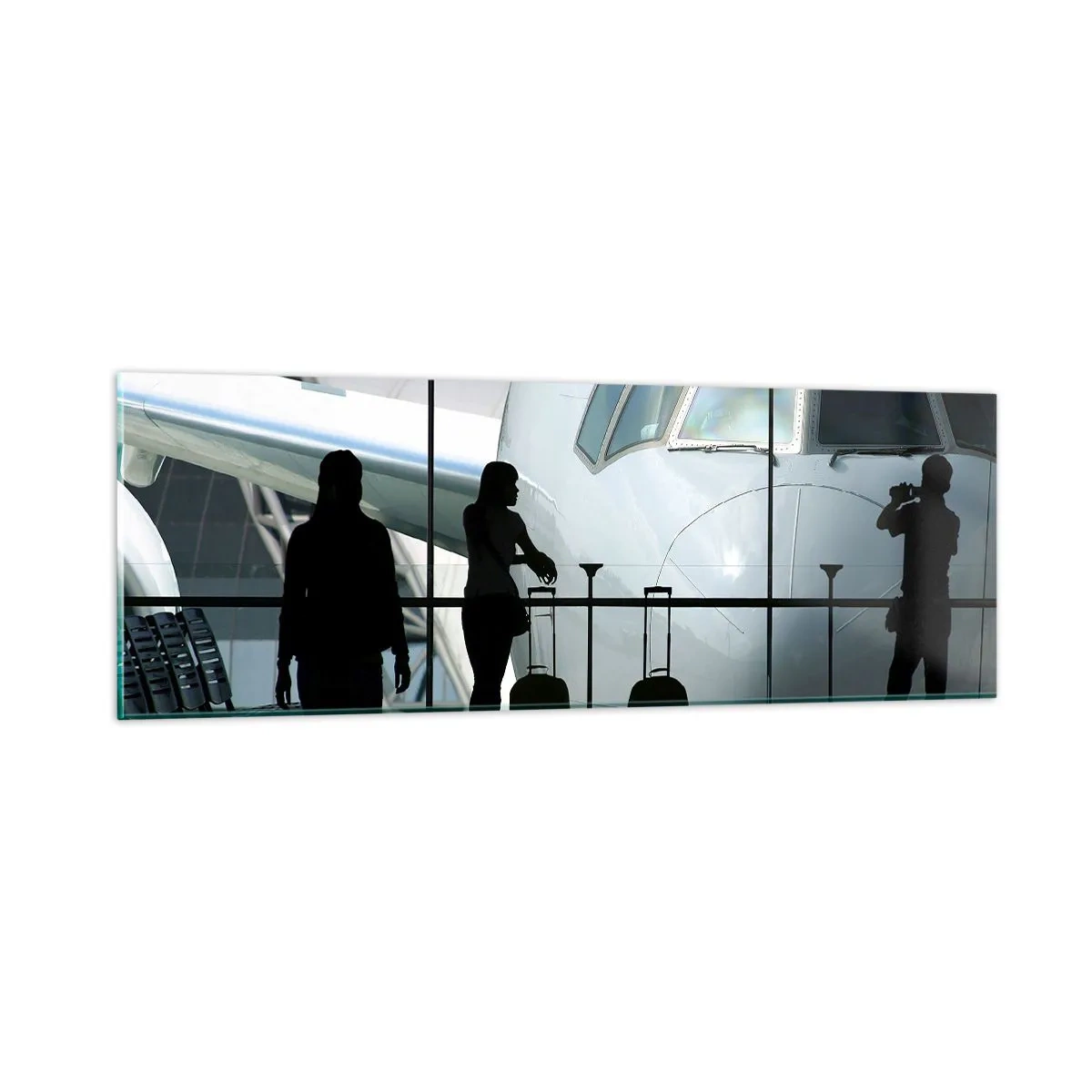 Impression sur verre - Image sur verre - Vis-à-vis de l'aéroport - 90x30 cm