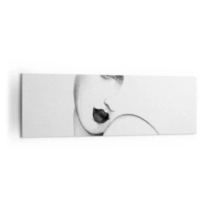 Impression sur toile - Image sur toile - Un portrait subtil d'une femme dans un style monochrome - 160x50cm - Dans le style de Lempicka - Décoration murale moderne pour le salon et la chambre ARTTOR