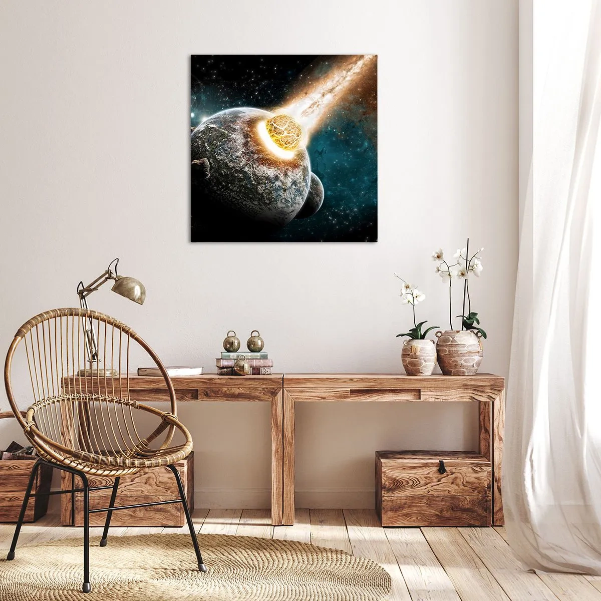 Impression sur toile - Image sur toile - Destruction ou naissance? - 40x40 cm