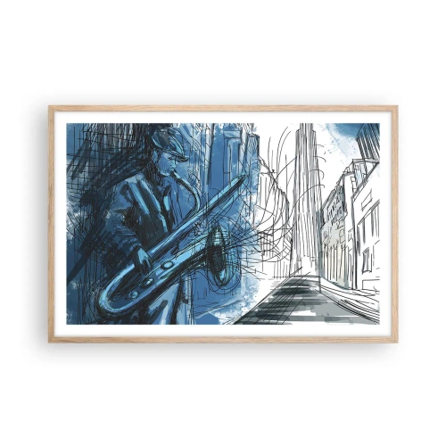 Affiche dans un chêne clair - Poster - Rhapsodie urbaine - 91x61 cm