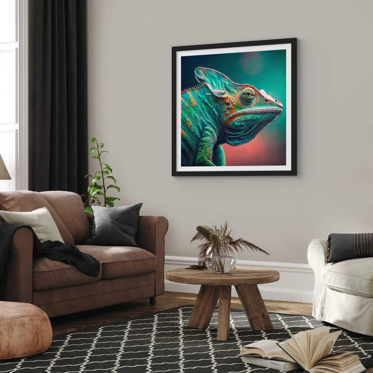 Affiche dans un cadre noir - Poster - Vous me voyez? Pas bien… - 40x40 cm