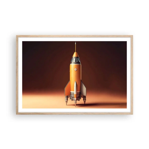 Affiche dans un chêne clair - Poster - Ça commence par un rêve - 91x61 cm