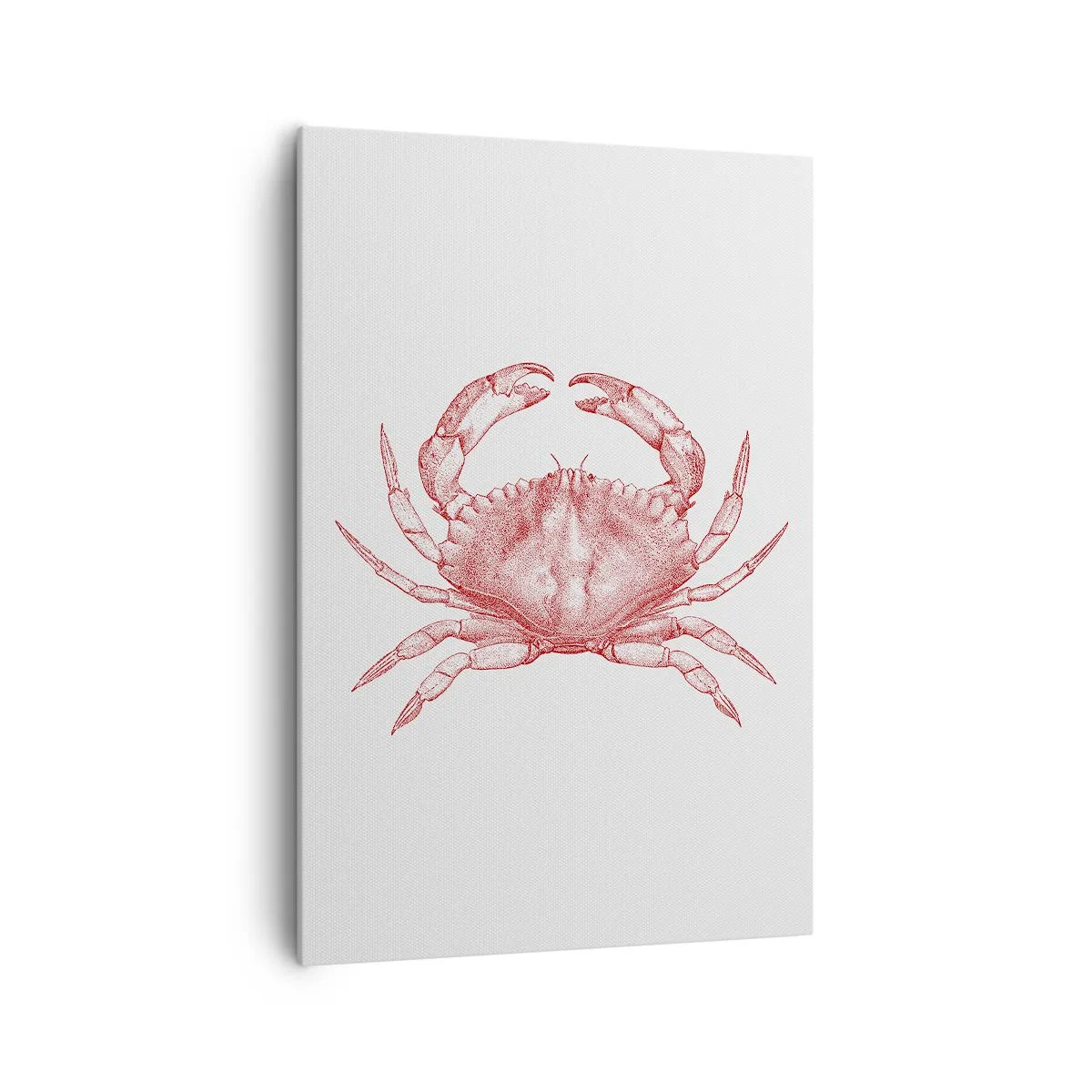 Impression sur toile - Image sur toile - Dessin d'un crabe dans une teinte rouge - 70x100cm - Le crabe des crabes - Décoration murale moderne pour le salon et la chambre ARTTOR