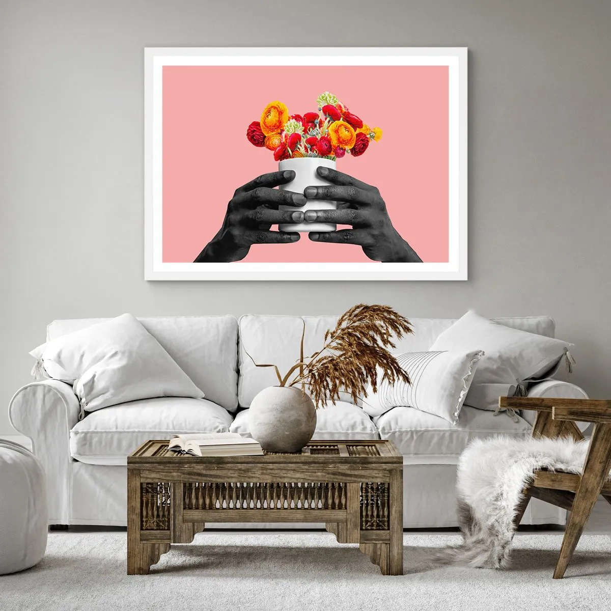 Affiche dans un cadre blanc - Poster - Apothéose de la vie - 60x60 cm