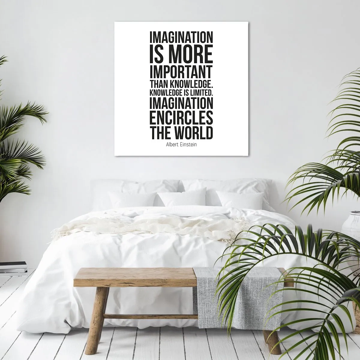 Impression sur toile - Image sur toile - Einstein sur le pouvoir de l'imagination - 70x70 cm