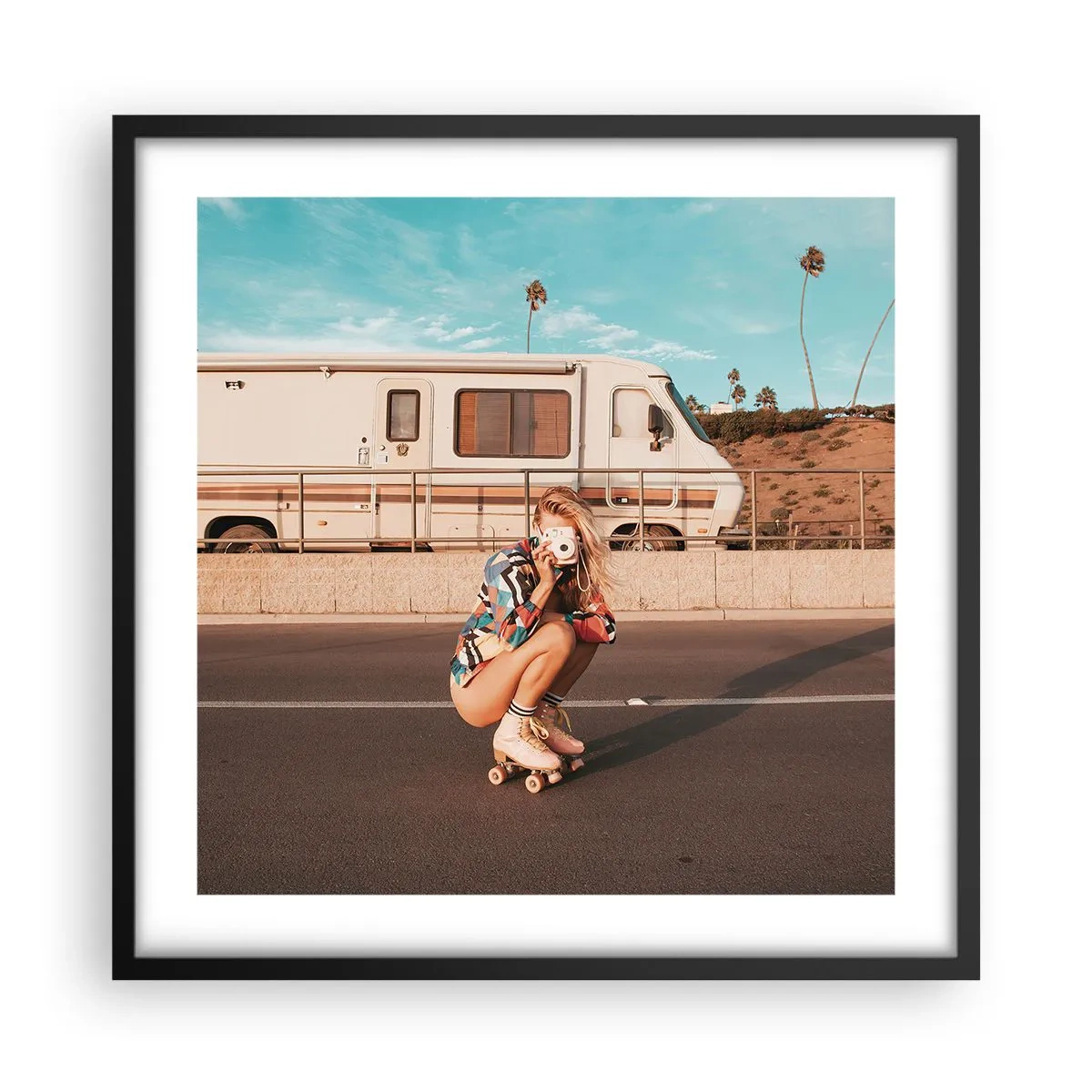 Affiche dans un cadre noir - Poster - Souriez s'il-vous-plait! - 50x50 cm