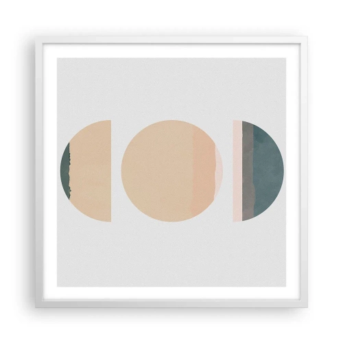 Affiche dans un cadre blanc - Poster - Cercles après cercles - 60x60 cm