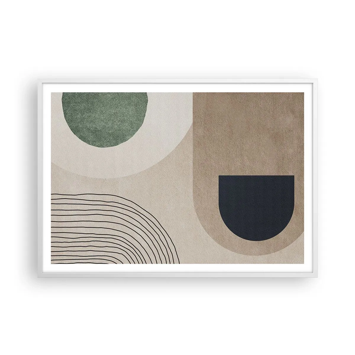 Affiche dans un cadre blanc - Poster - La douceur de l'ovale - 100x70 cm