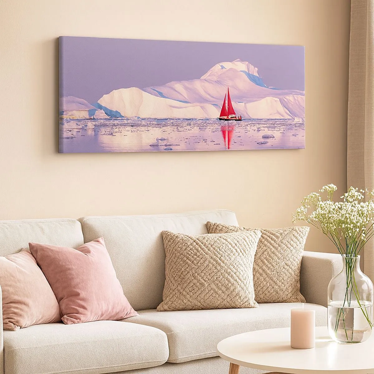 Impression sur toile - Image sur toile - La chaleur de la voile, le froid de la glace - 100x40 cm