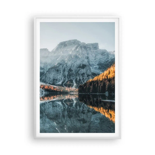 Affiche dans un cadre blanc - Poster - Reflet de paysage - 70x100 cm