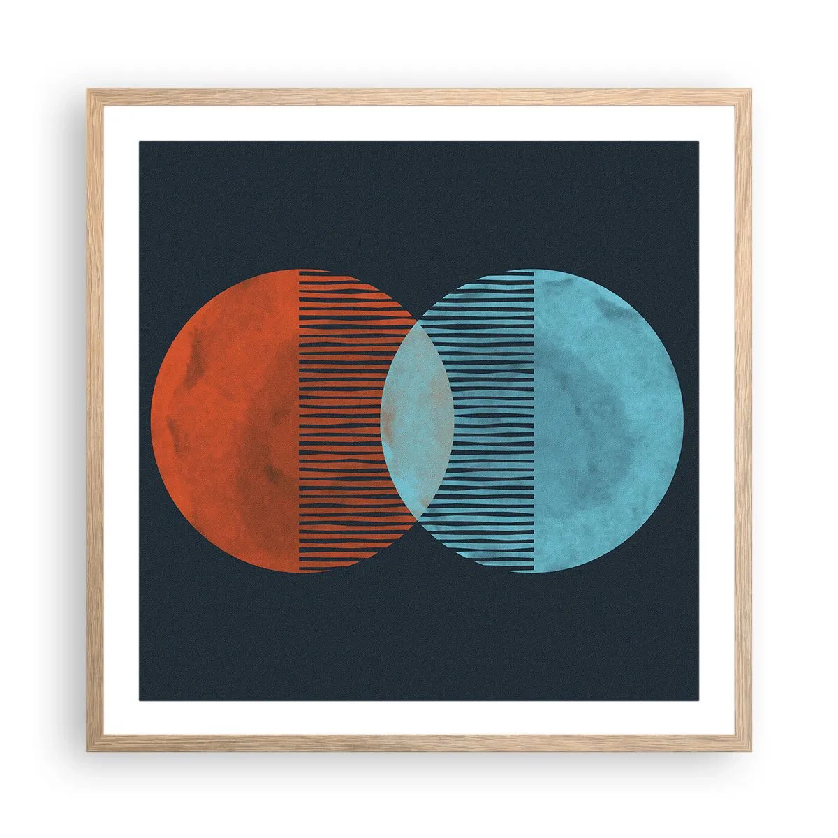 Affiche dans un chêne clair - Poster - Fantaisie astronomique - 60x60 cm