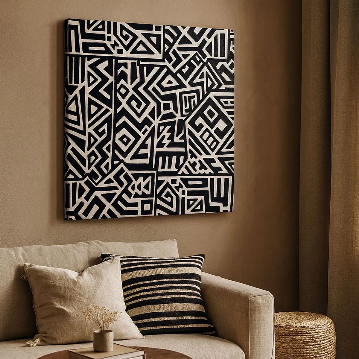 Impression sur toile - Image sur toile - Composition précolombienne - 30x30 cm