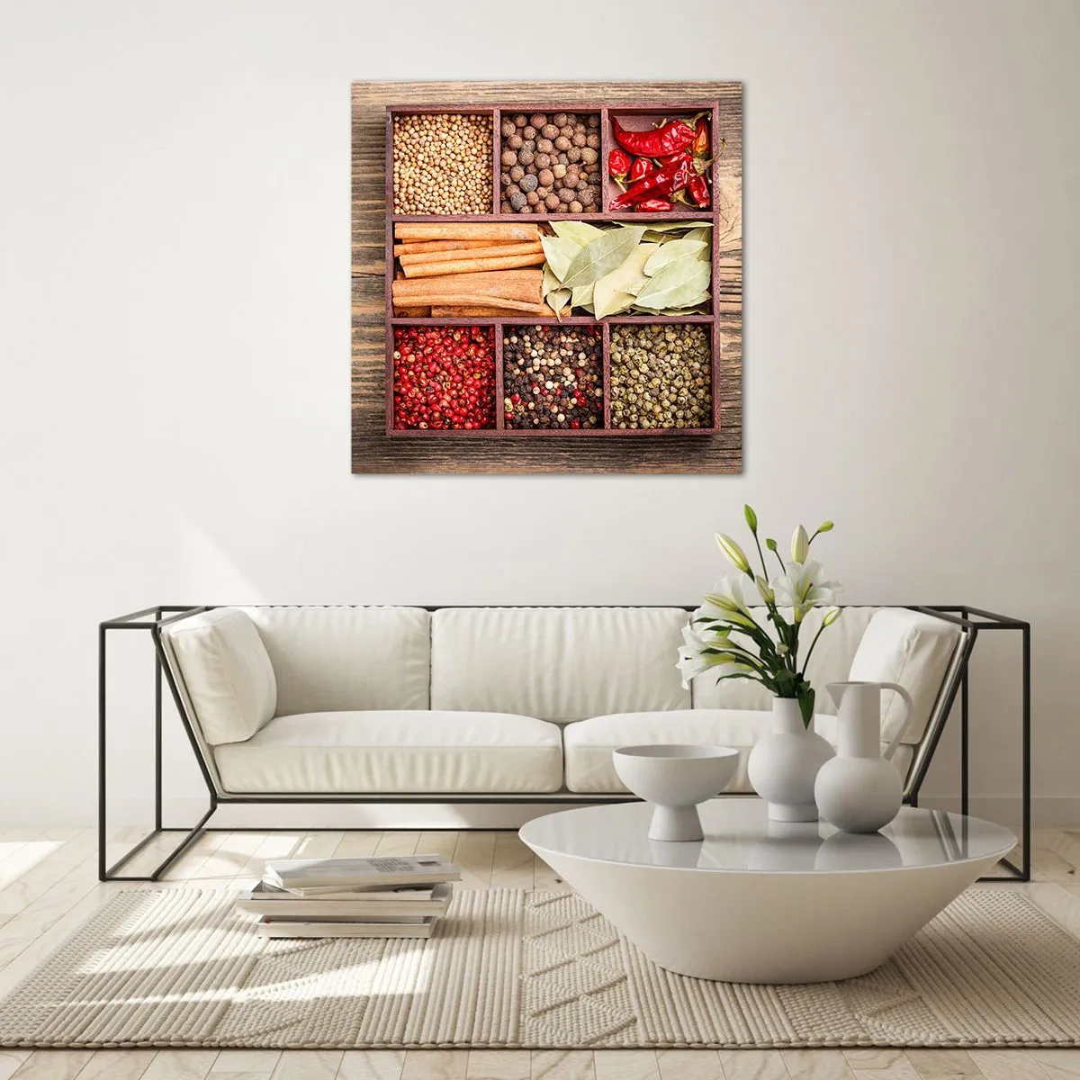 Impression sur verre - Image sur verre - Ordre des formes, bouquet d'arômes - 70x70 cm