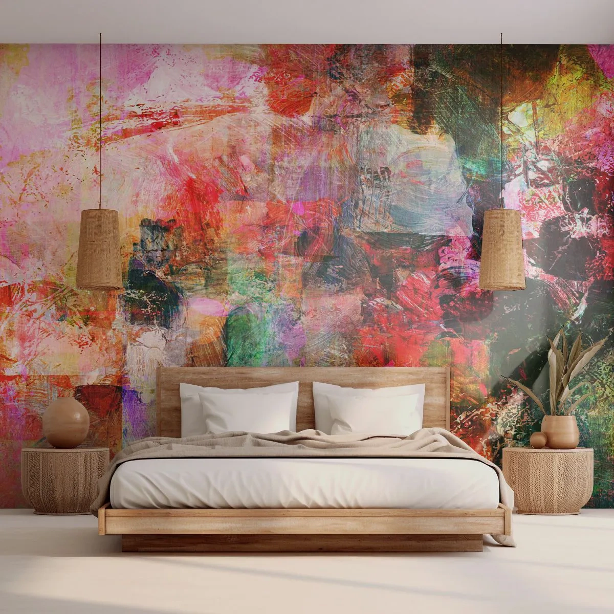 Papier Peint Photo Premium Canvas - Un voyage à travers les roses - Abstraction, Morceau, Graphique - 300x210 cm