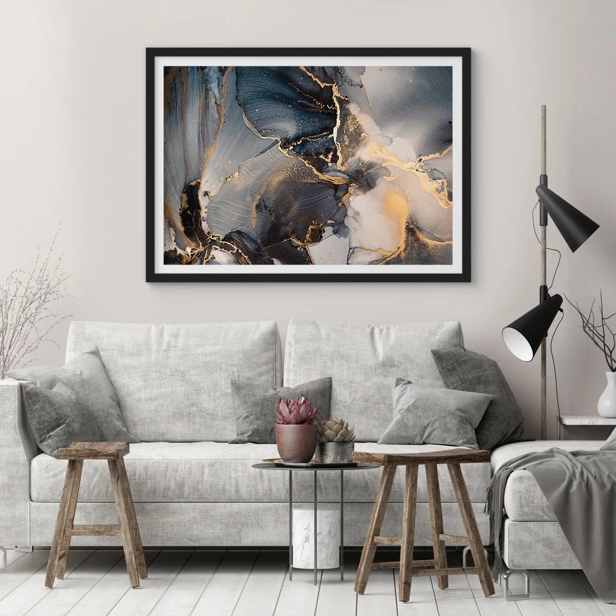 Affiche dans un cadre noir - Poster - La vie de la pierre - 40x30 cm