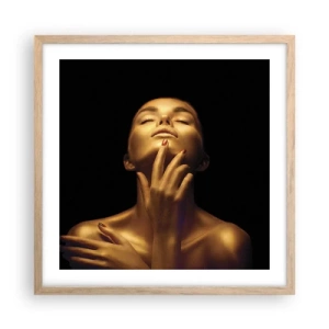 Affiche dans un chêne clair - Poster - Comme de la soie dorée - 50x50 cm