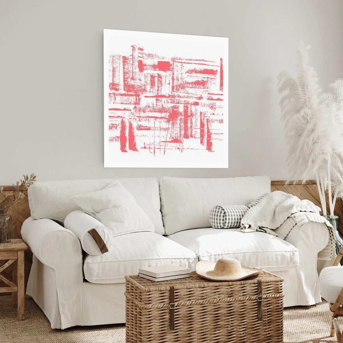 Affiche - Poster - La ville rouge - 60x60 cm