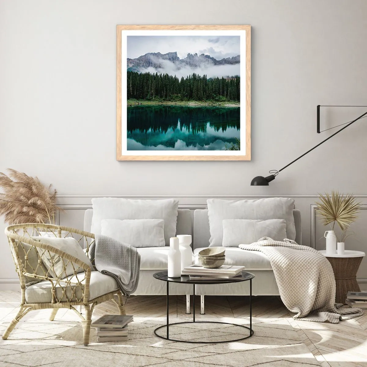 Affiche dans un chêne clair - Poster - Chut, chut, ne réveillons pas l'eau qui dort - 40x40 cm