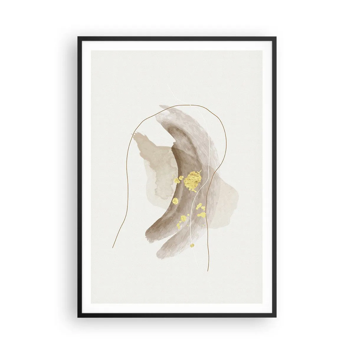 Affiche dans un cadre noir - Poster - rencontré dans l'espace - 70x100 cm