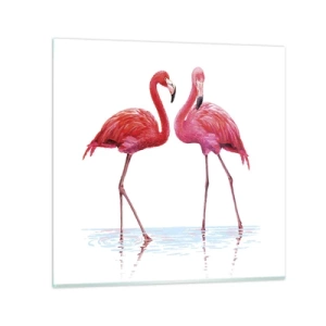 Impression sur verre - Image sur verre - Rendez-vous rose - 50x50 cm