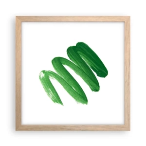 Affiche dans un chêne clair - Poster - Blague verte - 30x30 cm