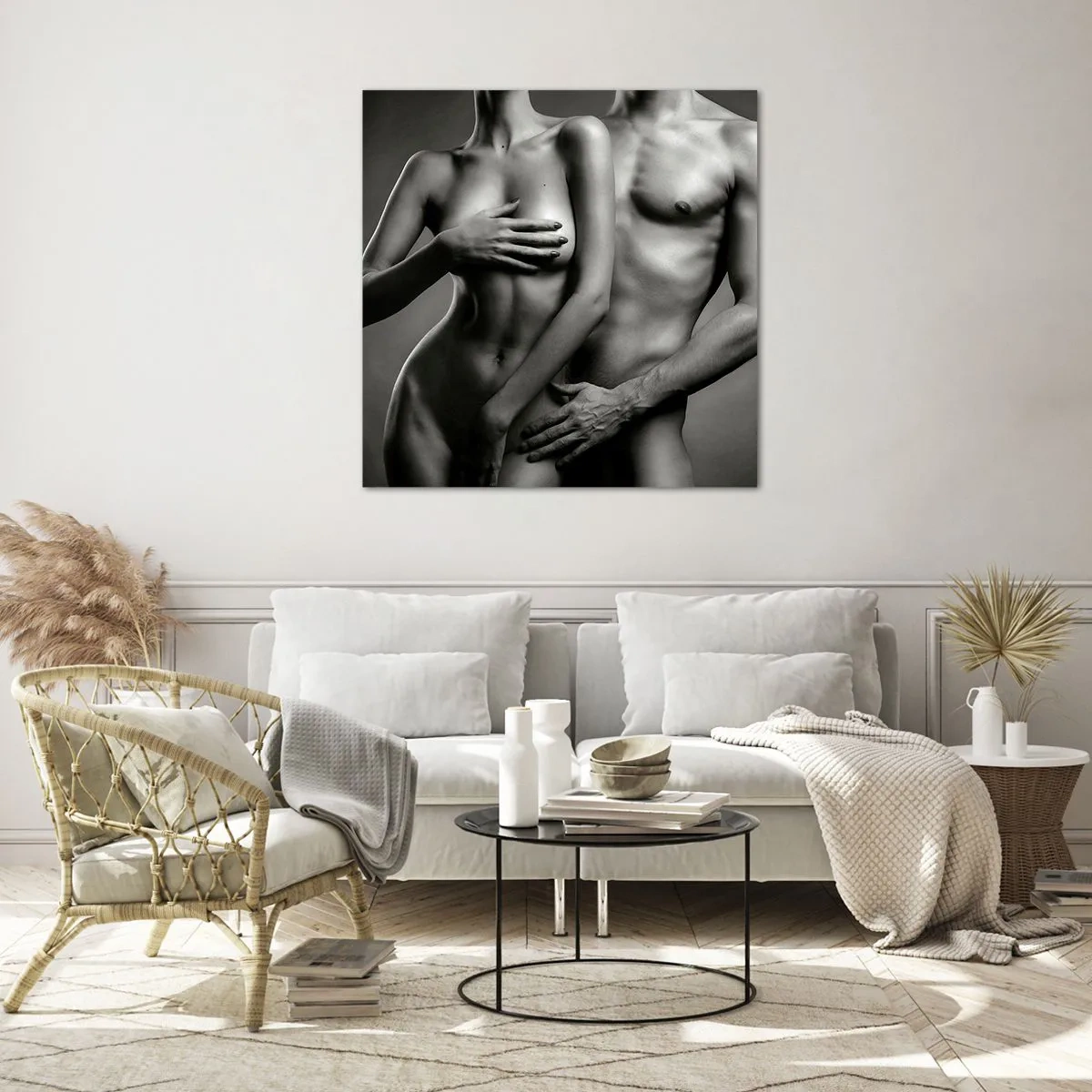 Impression sur verre - Image sur verre - Adam et Eve - 30x30 cm