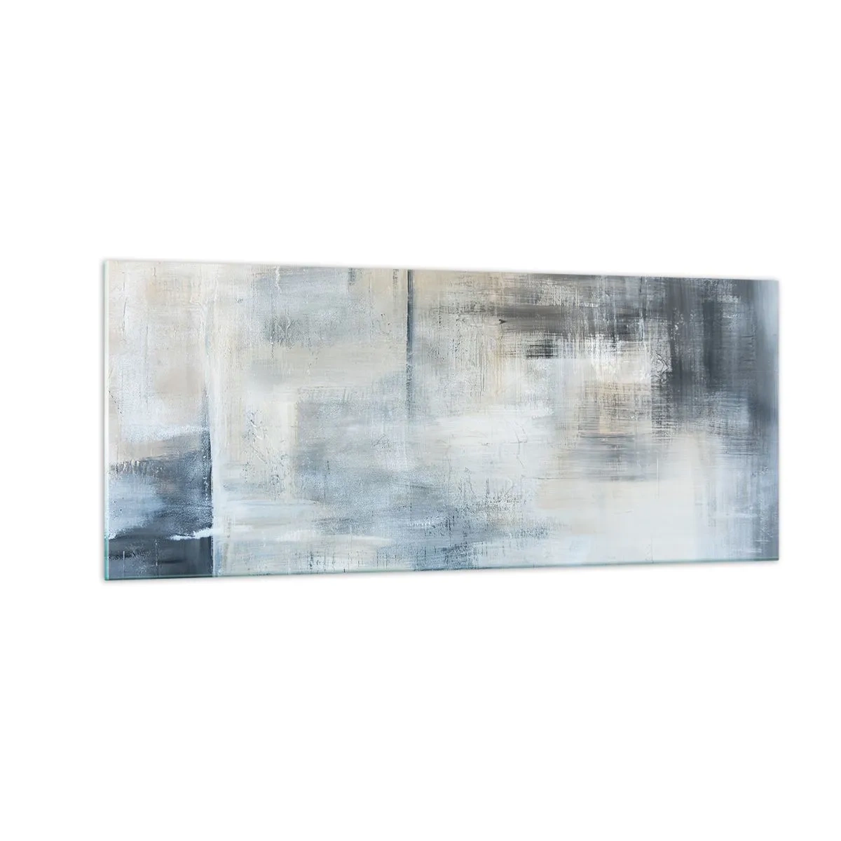 Impression sur verre - Image sur verre - Derrière le rideau bleu - 100x40 cm