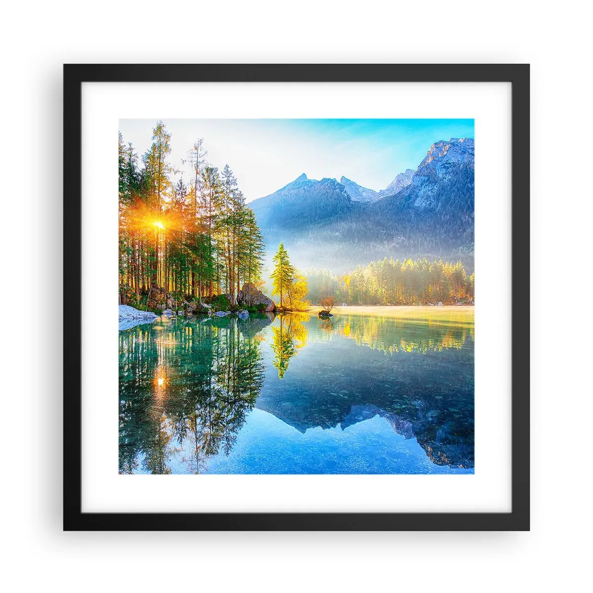 Affiche dans un cadre noir - Poster - Majesté et douceur - 40x40 cm