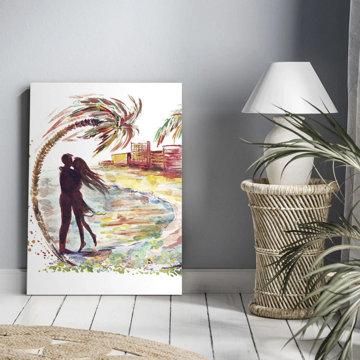 Impression sur toile - Image sur toile - Vacances romantiques - 65x120 cm