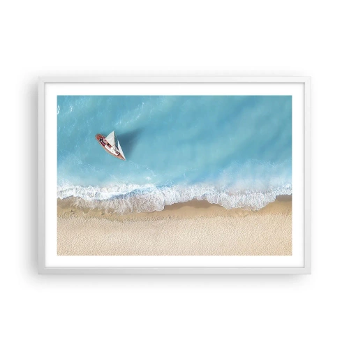 Affiche dans un cadre blanc - Poster - A la frontière de l'azur et de l'or - 70x50 cm