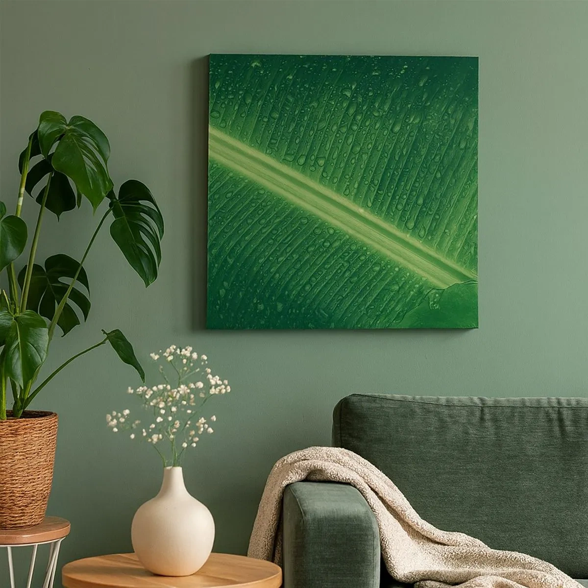 Impression sur toile - Image sur toile - Structure de vert - 30x30 cm