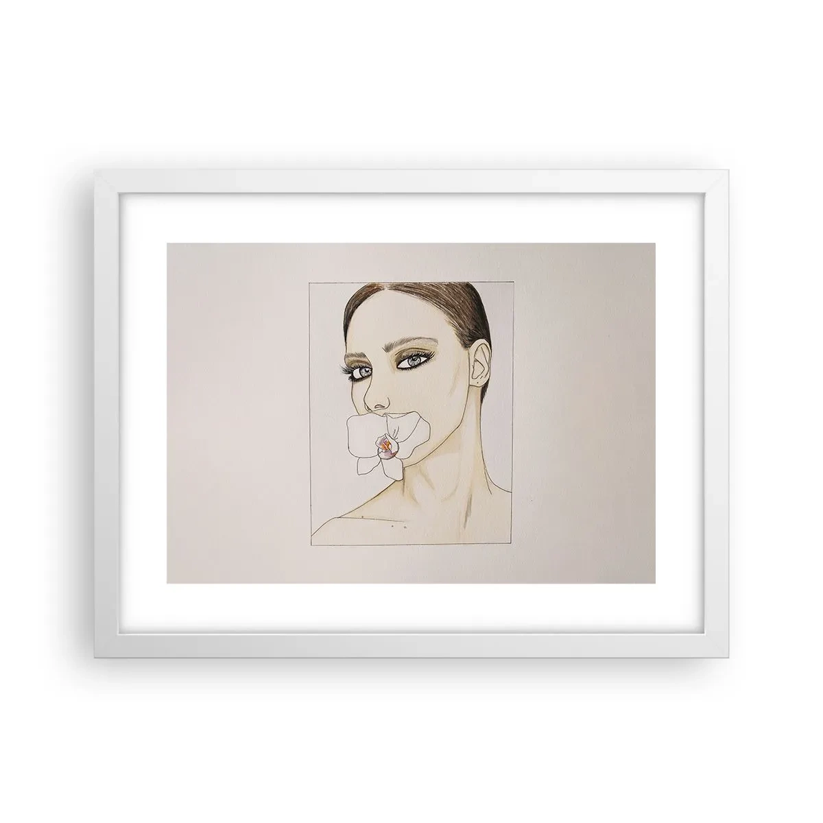 Affiche dans un cadre blanc - Poster - Symbole de l'élégance et de la beauté - 40x30 cm