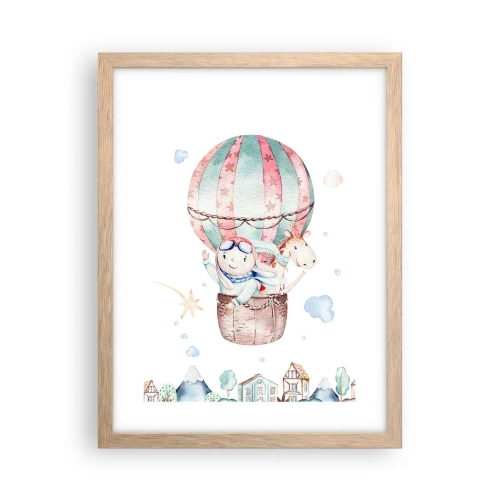 Affiche dans un chêne clair - Poster - Nous serons de retour bientôt! - 30x40 cm