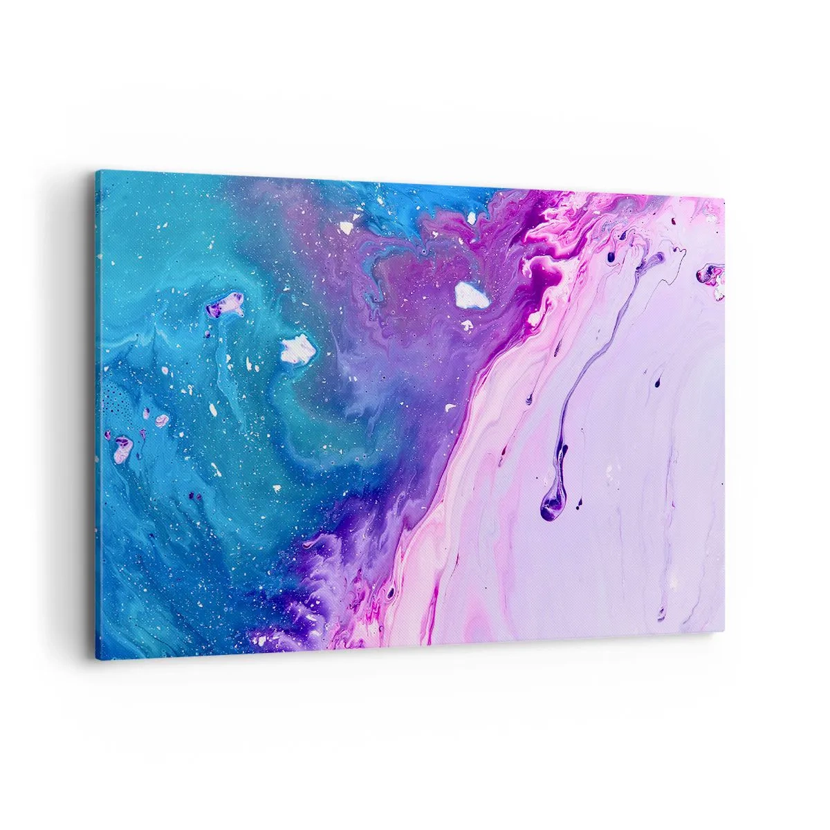 Impression sur toile - Image sur toile - Abstraction aux couleurs violettes et turquoise inspirée des contrastes - 120x80cm - Yin et yang - Décoration murale moderne pour le salon et la chambre ARTTOR