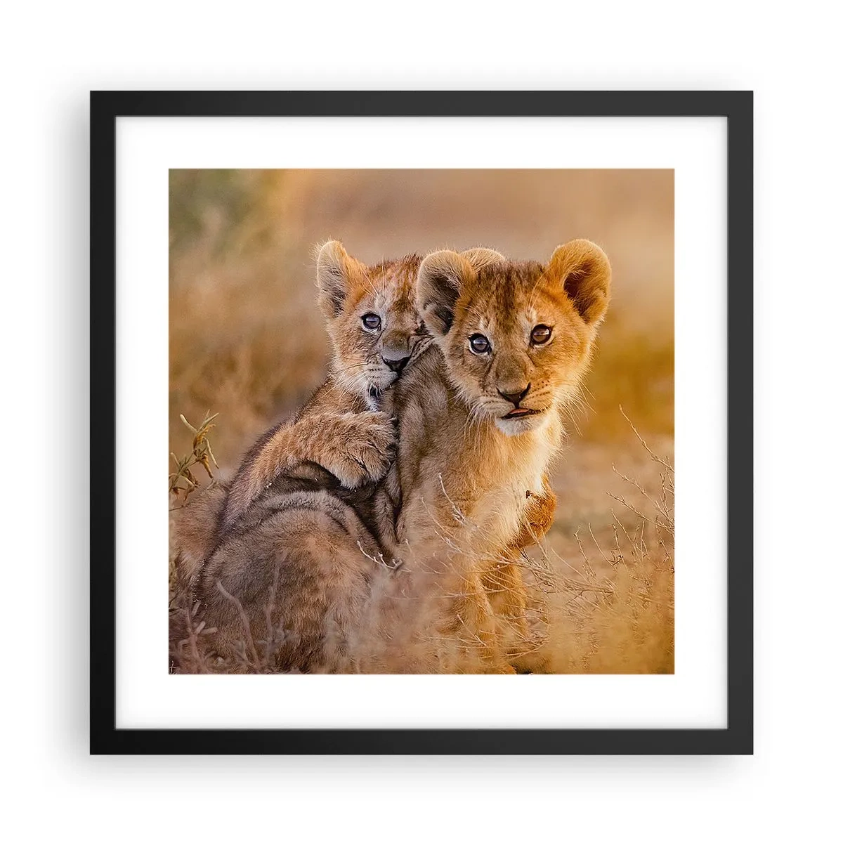 Affiche dans un cadre noir - Poster - Ne pas déranger! On s'amuse - 40x40 cm