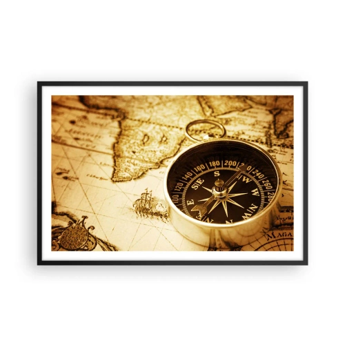 Affiche dans un cadre noir - Poster - Est ou ouest? - 91x61 cm